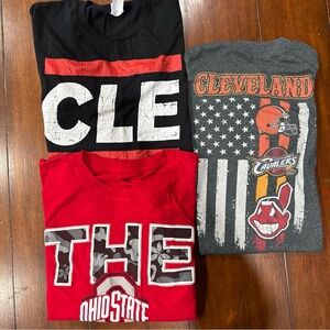 Lot Of Three Extra Large Men’s Graphic Tees Featuring The Ohio Teams